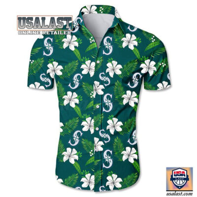 HOT Seattle Mariners Tropical Flowers Button Up Shirt