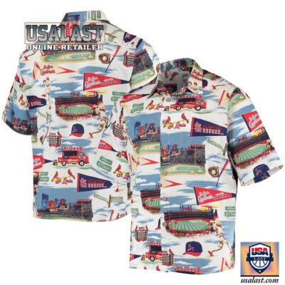HOT St. Louis Cardinals Spooner White Scenic Hawaiian Shirt