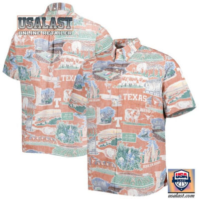 HOT Texas Longhorns Spooner Orange Scenic Hawaiian Shirt