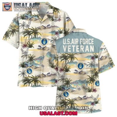 HOT U.S. Air Force Veterans Button Down Unisex Hawaiian Shirt