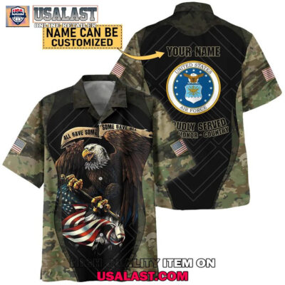 HOT U.S. Air Force Veterans Custom Name Camouflage Hawaiian Shirt
