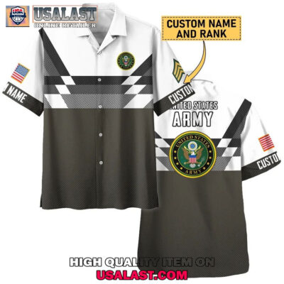 HOT U.S. Army Custom Name And Rank Trending Hawaiian Shirt