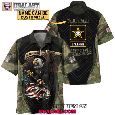 HOT U.S. Army Veterans Custom Name Camouflage Hawaiian Shirt