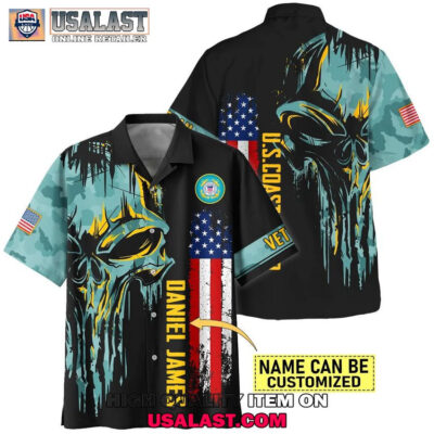 HOT U.S. Coast Guard Veterans Punisher Skull Custom Hawaiian Shirt