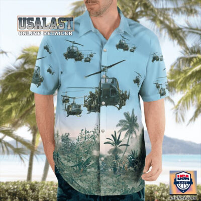 HOT US Army Bell UH-1 Huey Aloha Hawaiian Shirt