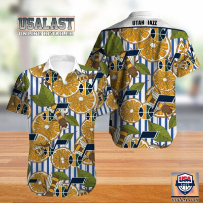 HOT Utah Jazz Orange Flower Hawaiian Shirt