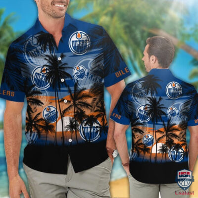 Edmonton Oilers Palm Tree Hawaiian Shirt