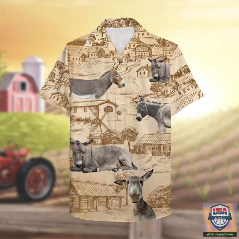 Farmer Donkey Hawaiian Shirt