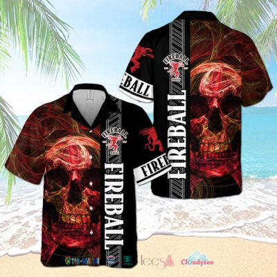 Fireball Smoke Skull Hawaiian Shirt