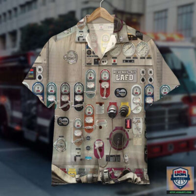 Firefighter Fire Engine Personalized Hawaiian Shirt