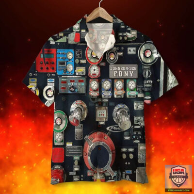 Firefighter Fire Truck Water Pumping System Hawaiian Shirt