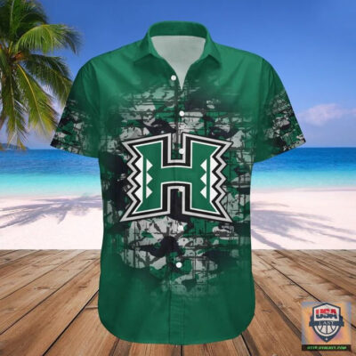 Hawaii Rainbow Warriors Camouflage Vintage Hawaiian Shirt