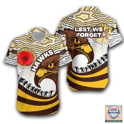 Hawks Anzac Day Let We Forget Hawaiian Shirt