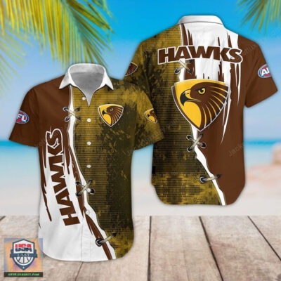 Hawthorn Football Club AFL Vintage Hawaiian Shirt