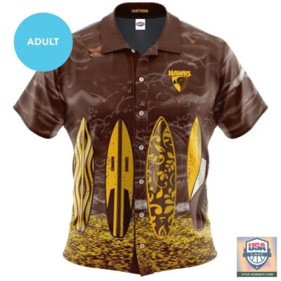 Hawthorn Hawks AFL Surfing Hawaiian Shirt