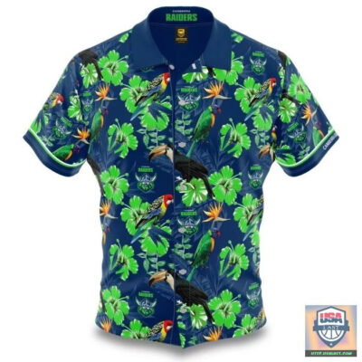Canberra Raiders Hibiscus Hawaiian Shirt