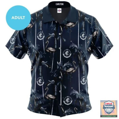 Carlton Blues AFL Flamingo Hawaiian Shirt
