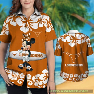 Texas Longhorns Minnie Mouse Aloha Hawaiian Shirt